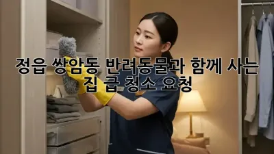 정읍 쌍암동 반려동물과 함께 사는 집 급 청소 요청?